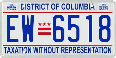 DC license plate EW6518