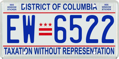 DC license plate EW6522