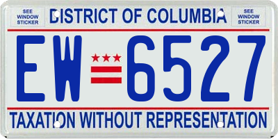 DC license plate EW6527