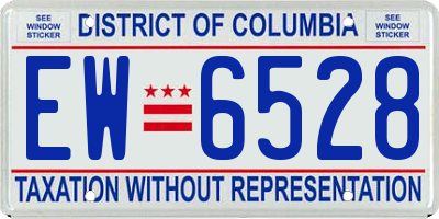 DC license plate EW6528
