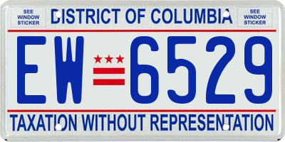DC license plate EW6529