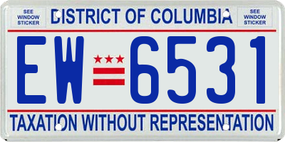 DC license plate EW6531