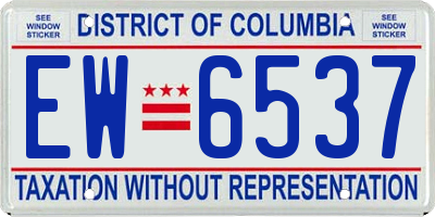 DC license plate EW6537