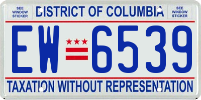 DC license plate EW6539