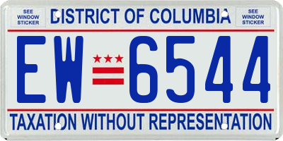 DC license plate EW6544