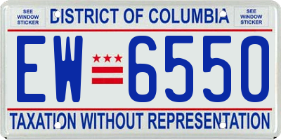 DC license plate EW6550