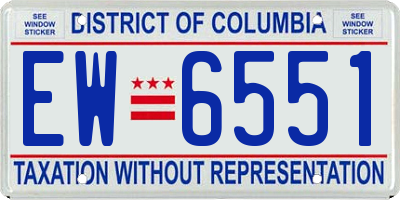 DC license plate EW6551