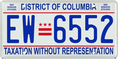 DC license plate EW6552