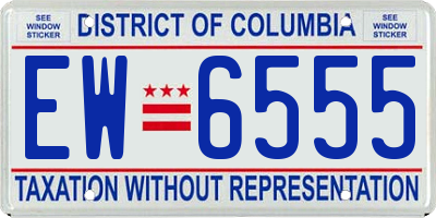 DC license plate EW6555