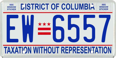 DC license plate EW6557