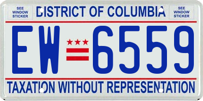 DC license plate EW6559