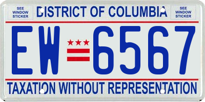 DC license plate EW6567
