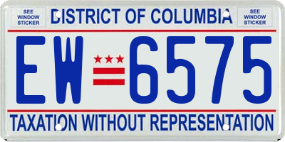 DC license plate EW6575