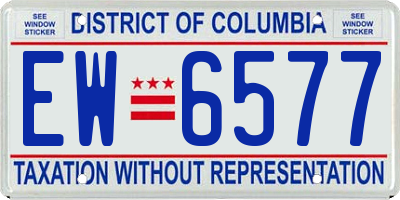 DC license plate EW6577