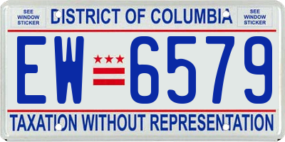 DC license plate EW6579