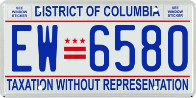 DC license plate EW6580