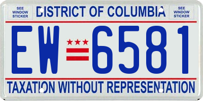 DC license plate EW6581