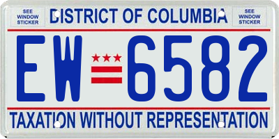 DC license plate EW6582