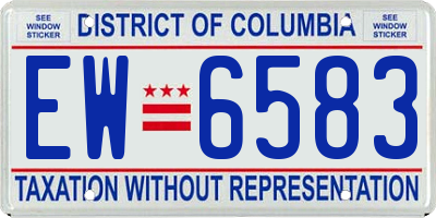 DC license plate EW6583