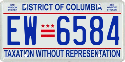 DC license plate EW6584