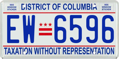 DC license plate EW6596