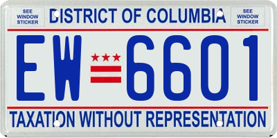 DC license plate EW6601