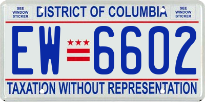 DC license plate EW6602