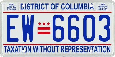 DC license plate EW6603