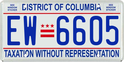 DC license plate EW6605