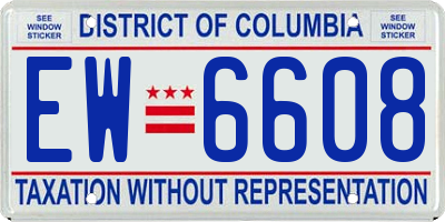 DC license plate EW6608