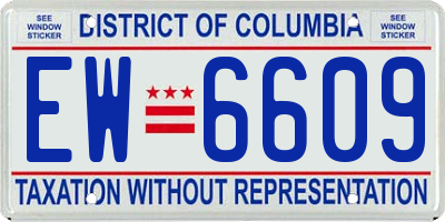 DC license plate EW6609