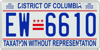 DC license plate EW6610
