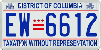 DC license plate EW6612