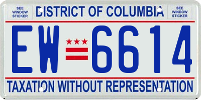 DC license plate EW6614