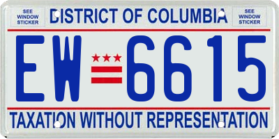 DC license plate EW6615