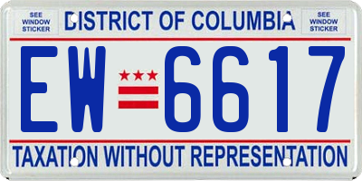 DC license plate EW6617
