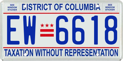 DC license plate EW6618