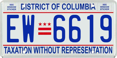 DC license plate EW6619