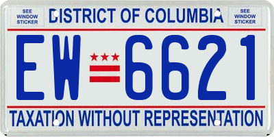 DC license plate EW6621