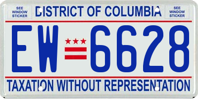 DC license plate EW6628