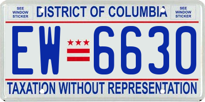 DC license plate EW6630