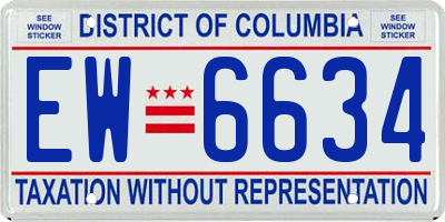 DC license plate EW6634
