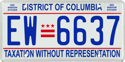 DC license plate EW6637