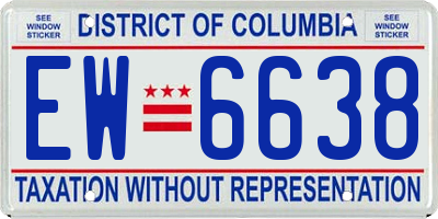 DC license plate EW6638