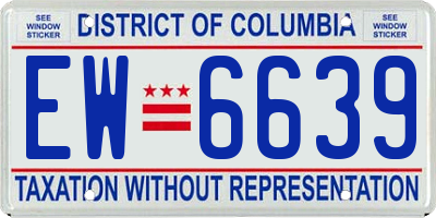 DC license plate EW6639
