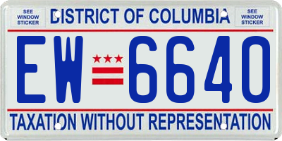 DC license plate EW6640