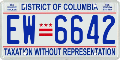 DC license plate EW6642
