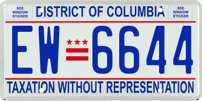 DC license plate EW6644