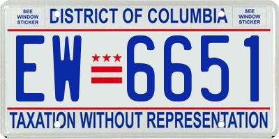 DC license plate EW6651