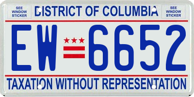 DC license plate EW6652